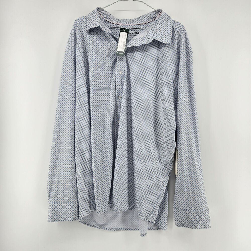 Hawker Rye Men's Light Blue XXL Commuter Knoven Long Sleeve Shirt NWT